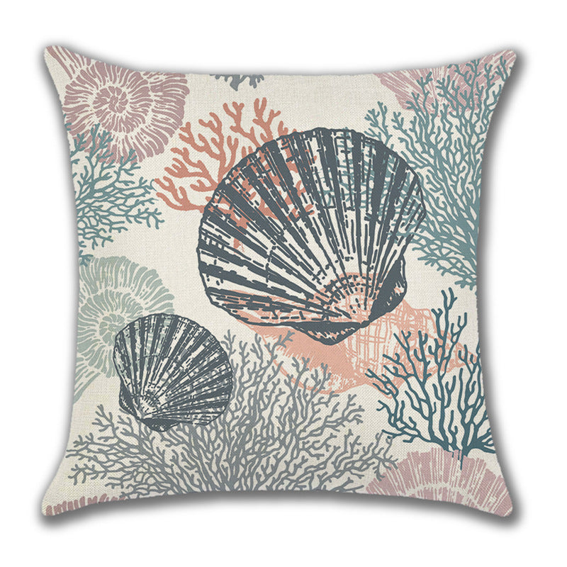 Ocean Style Linen Pillow Cover