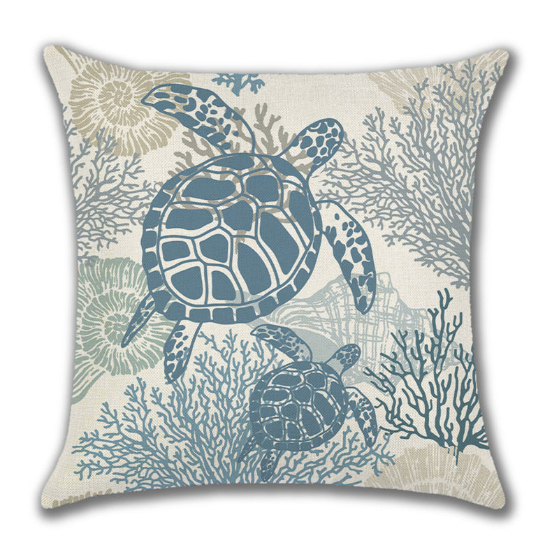 Ocean Style Linen Pillow Cover