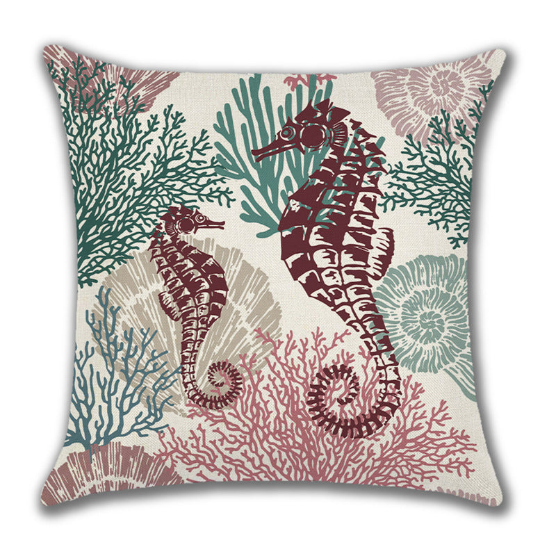 Ocean Style Linen Pillow Cover