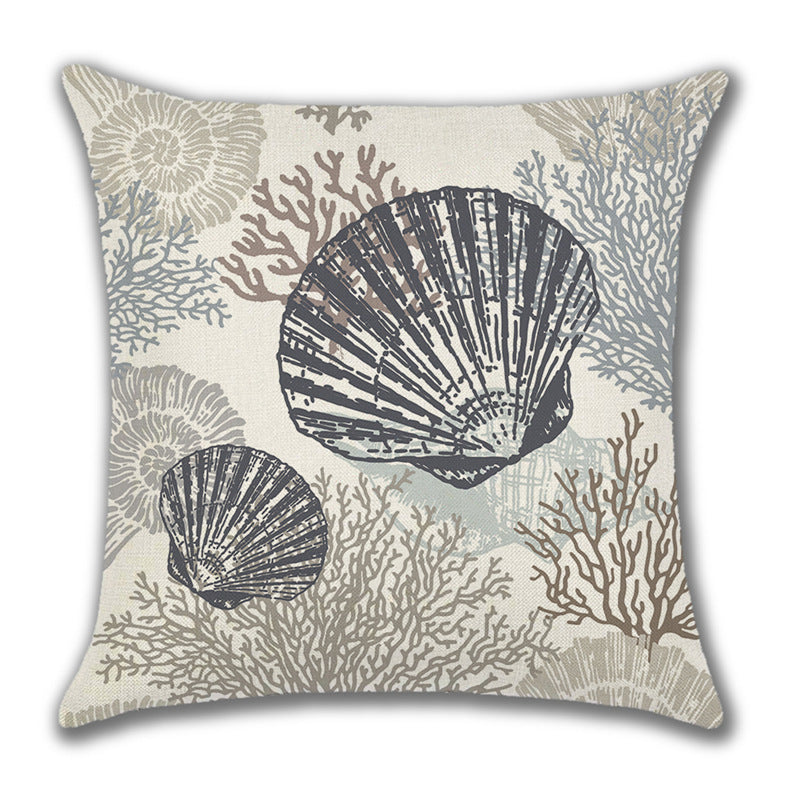 Ocean Style Linen Pillow Cover