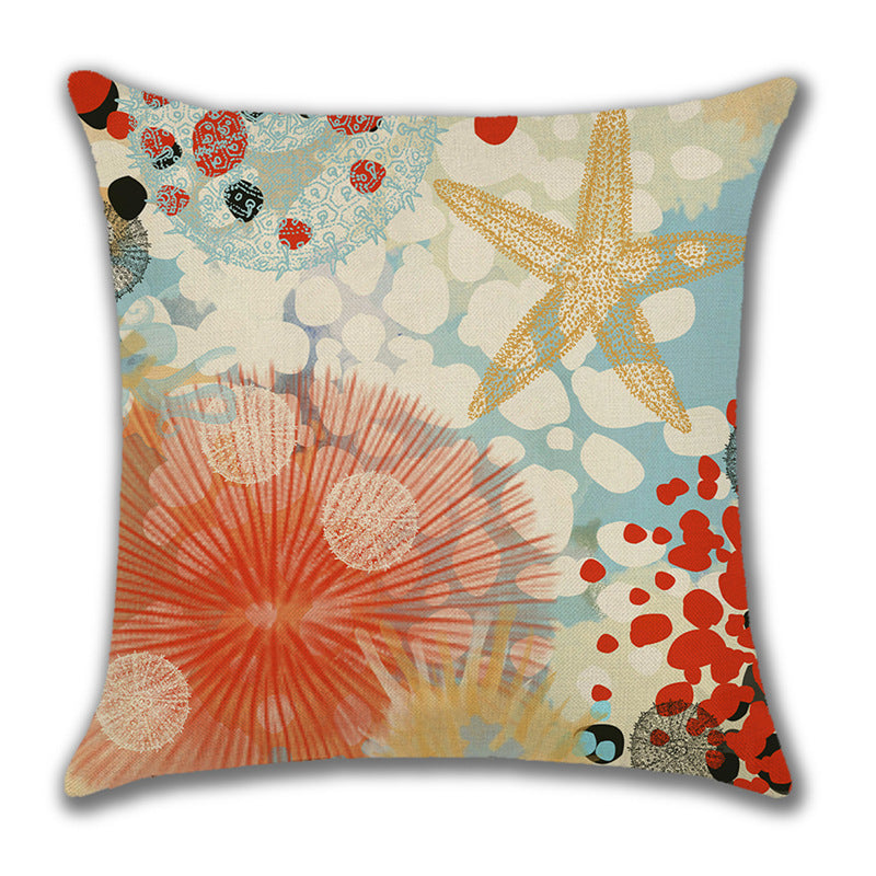 Ocean Style Linen Pillow Cover