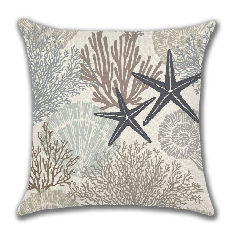 Ocean Style Linen Pillow Cover