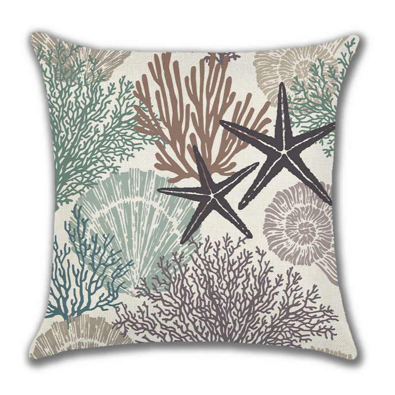 Ocean Style Linen Pillow Cover