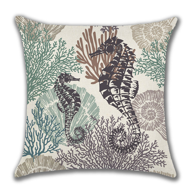 Ocean Style Linen Pillow Cover