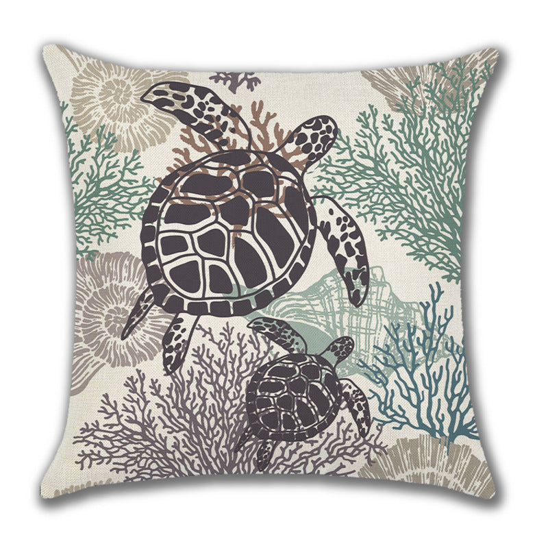 Ocean Style Linen Pillow Cover