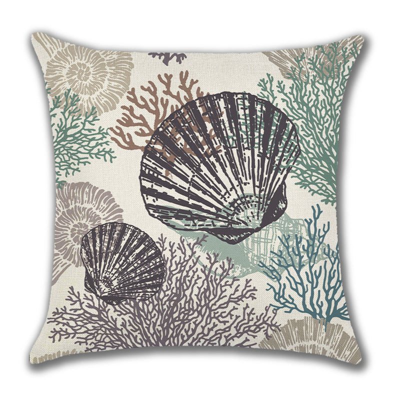 Ocean Style Linen Pillow Cover