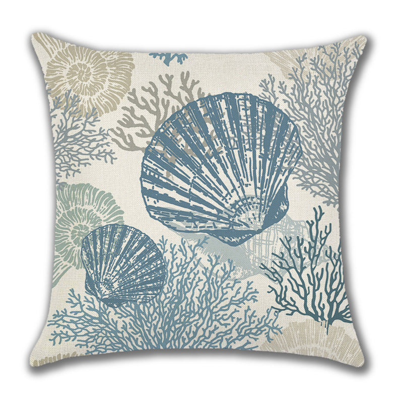 Ocean Style Linen Pillow Cover