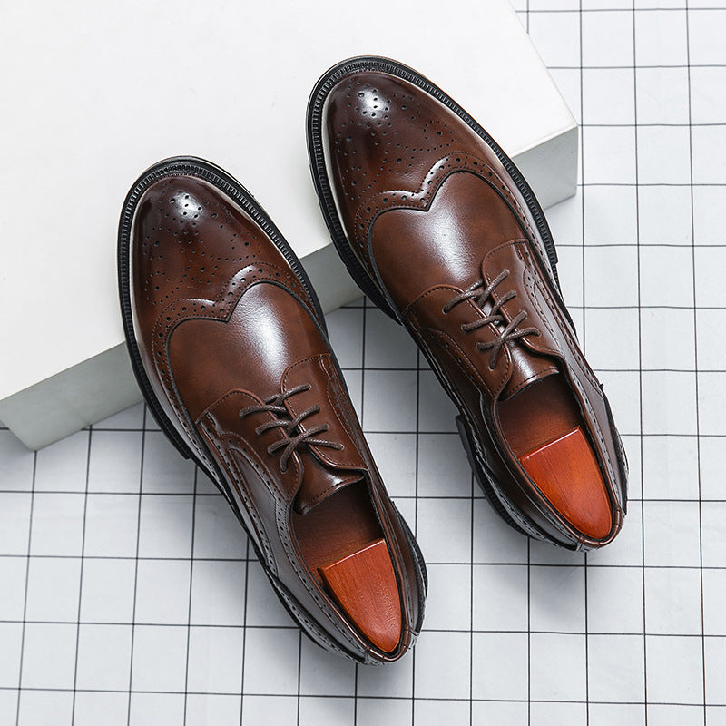 Men's Business Formal Wear Leather Shoes Brogue Spring And Autumn