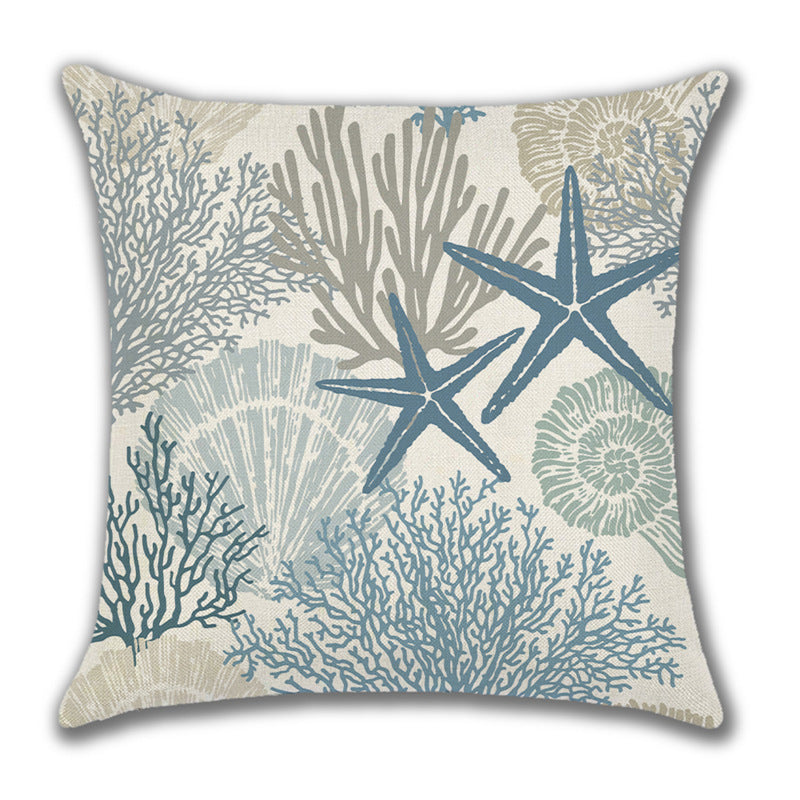 Ocean Style Linen Pillow Cover