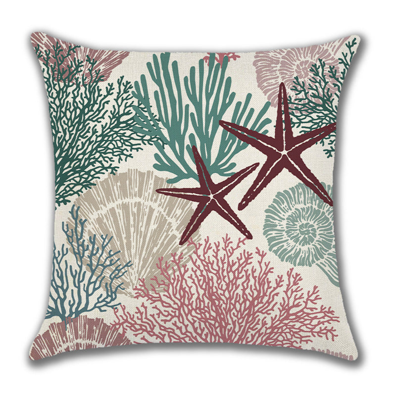 Ocean Style Linen Pillow Cover