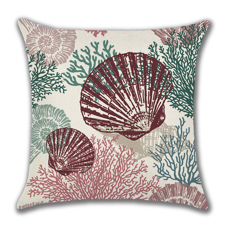 Ocean Style Linen Pillow Cover