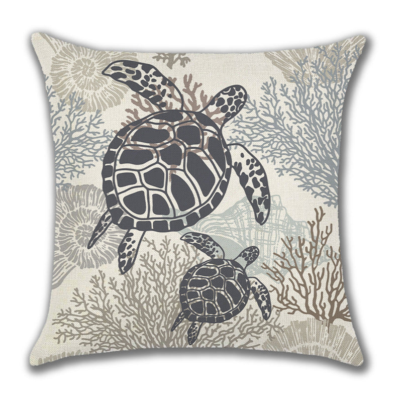 Ocean Style Linen Pillow Cover