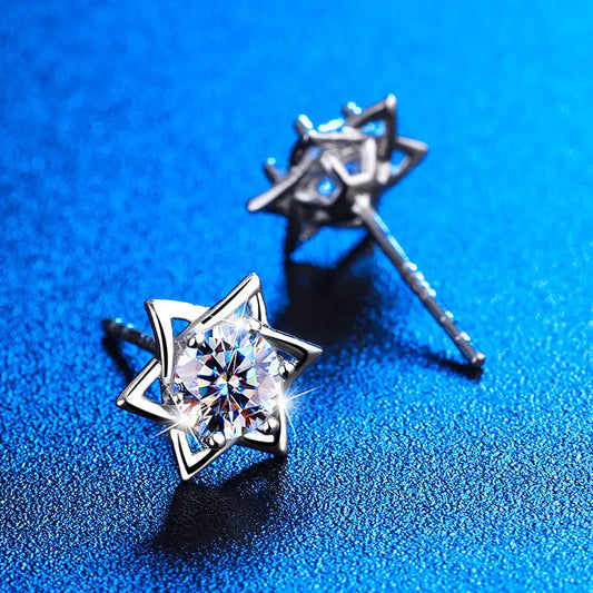 The Celeste Moissanite Star Luxe Stud Earrings