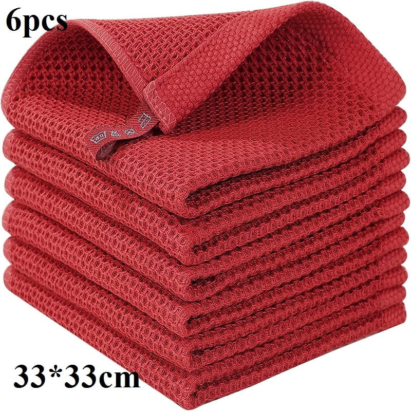 Cotton Kitchen Towel Ultra Soft Magic Cleaning Cloth Absorbent Cleaning Rags Thickened Wipe Cloths Dishcloth