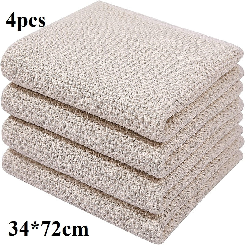 Cotton Kitchen Towel Ultra Soft Magic Cleaning Cloth Absorbent Cleaning Rags Thickened Wipe Cloths Dishcloth