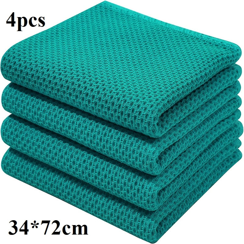 Cotton Kitchen Towel Ultra Soft Magic Cleaning Cloth Absorbent Cleaning Rags Thickened Wipe Cloths Dishcloth