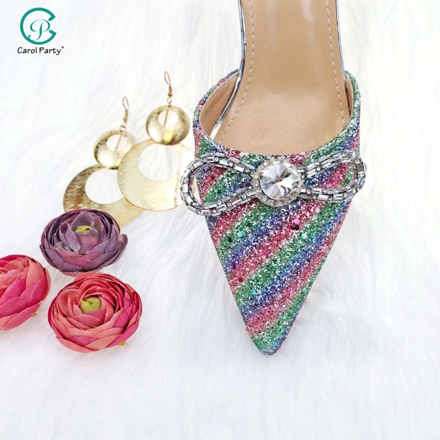 Elegant High Heels Flash and Diamond Butterfly Design Accessories