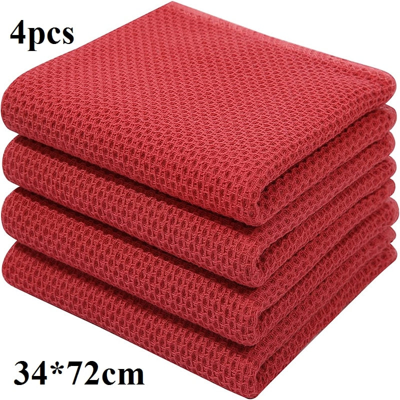 Cotton Kitchen Towel Ultra Soft Magic Cleaning Cloth Absorbent Cleaning Rags Thickened Wipe Cloths Dishcloth