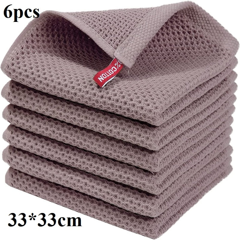 Cotton Kitchen Towel Ultra Soft Magic Cleaning Cloth Absorbent Cleaning Rags Thickened Wipe Cloths Dishcloth