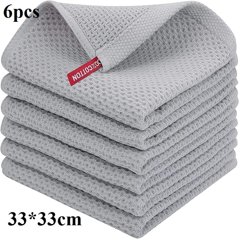 Cotton Kitchen Towel Ultra Soft Magic Cleaning Cloth Absorbent Cleaning Rags Thickened Wipe Cloths Dishcloth