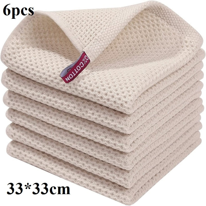 Cotton Kitchen Towel Ultra Soft Magic Cleaning Cloth Absorbent Cleaning Rags Thickened Wipe Cloths Dishcloth