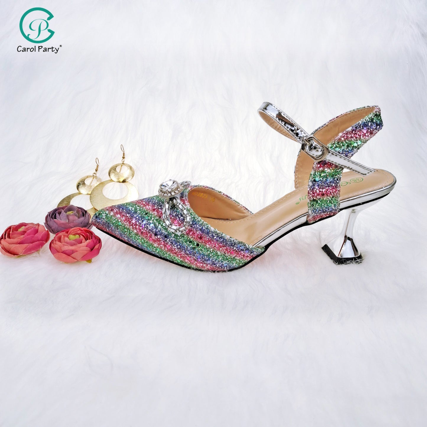 Elegant High Heels Flash and Diamond Butterfly Design