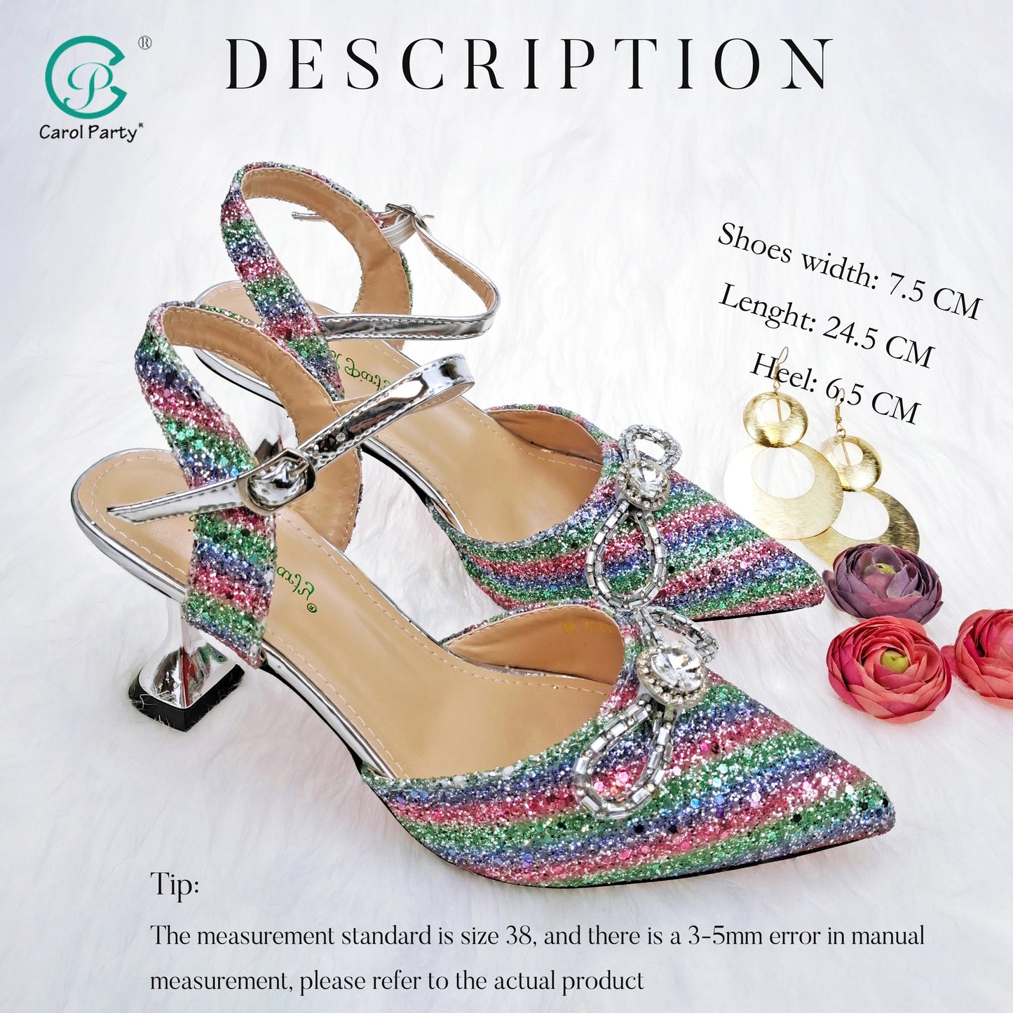 Elegant High Heels Flash and Diamond Butterfly Design