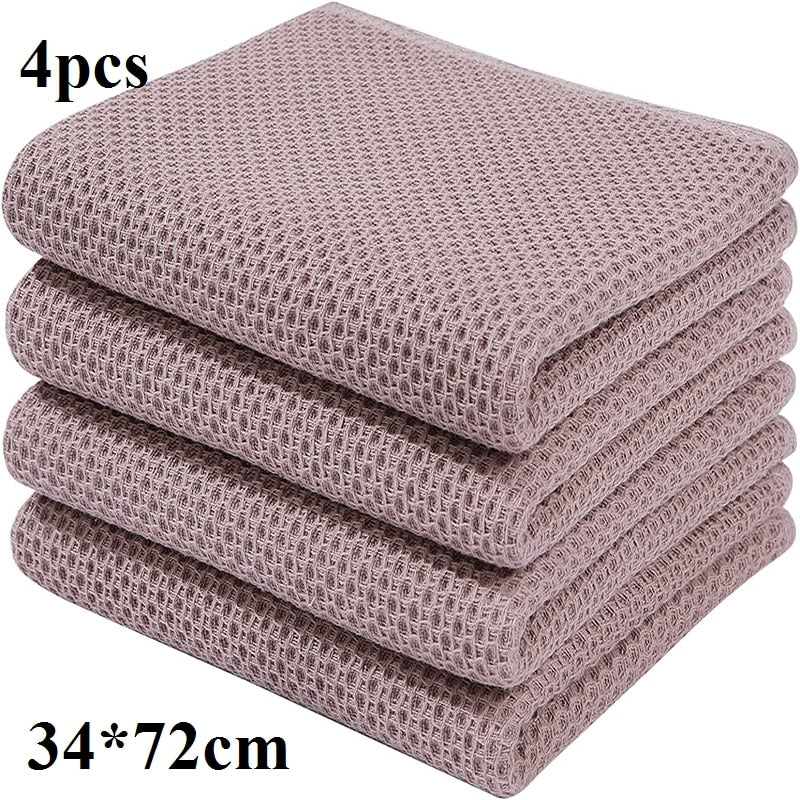 Cotton Kitchen Towel Ultra Soft Magic Cleaning Cloth Absorbent Cleaning Rags Thickened Wipe Cloths Dishcloth