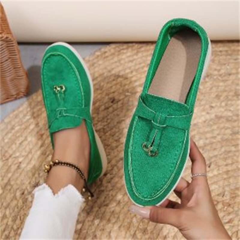 2023 Autumn New Lefu Shoes Women's Soft Leather Retro Lazy Man Step on Thick Sole Flat Bottom Comfortable Single Shoe