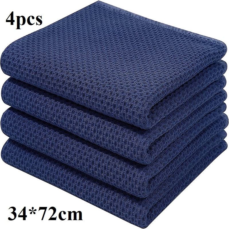 Cotton Kitchen Towel Ultra Soft Magic Cleaning Cloth Absorbent Cleaning Rags Thickened Wipe Cloths Dishcloth