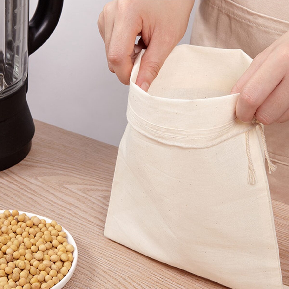 Reusable Nut Milk Bags Strainers Unbleached Natural Cotton Cheesecloth Bag Food Cheese Yogurt Filter Kitchen Fine Mesh Strainer