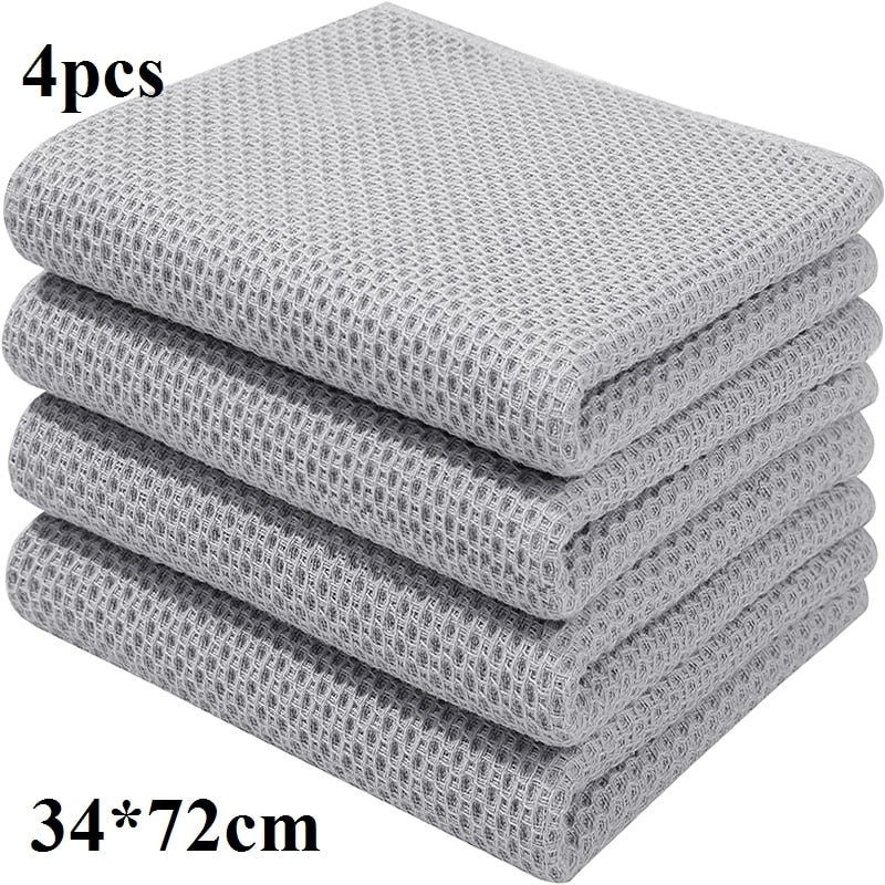 Cotton Kitchen Towel Ultra Soft Magic Cleaning Cloth Absorbent Cleaning Rags Thickened Wipe Cloths Dishcloth