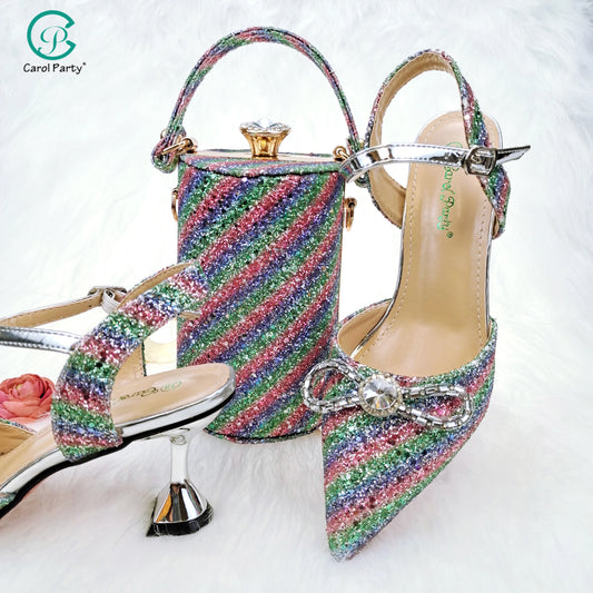 Elegant High Heels Flash and Diamond Butterfly Design