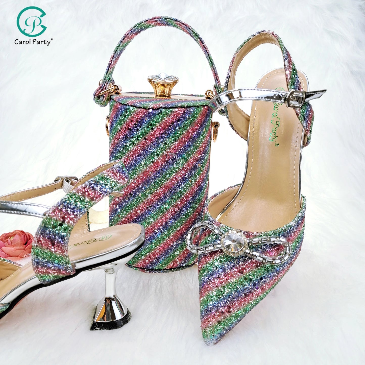 Elegant High Heels Flash and Diamond Butterfly Design Accessories