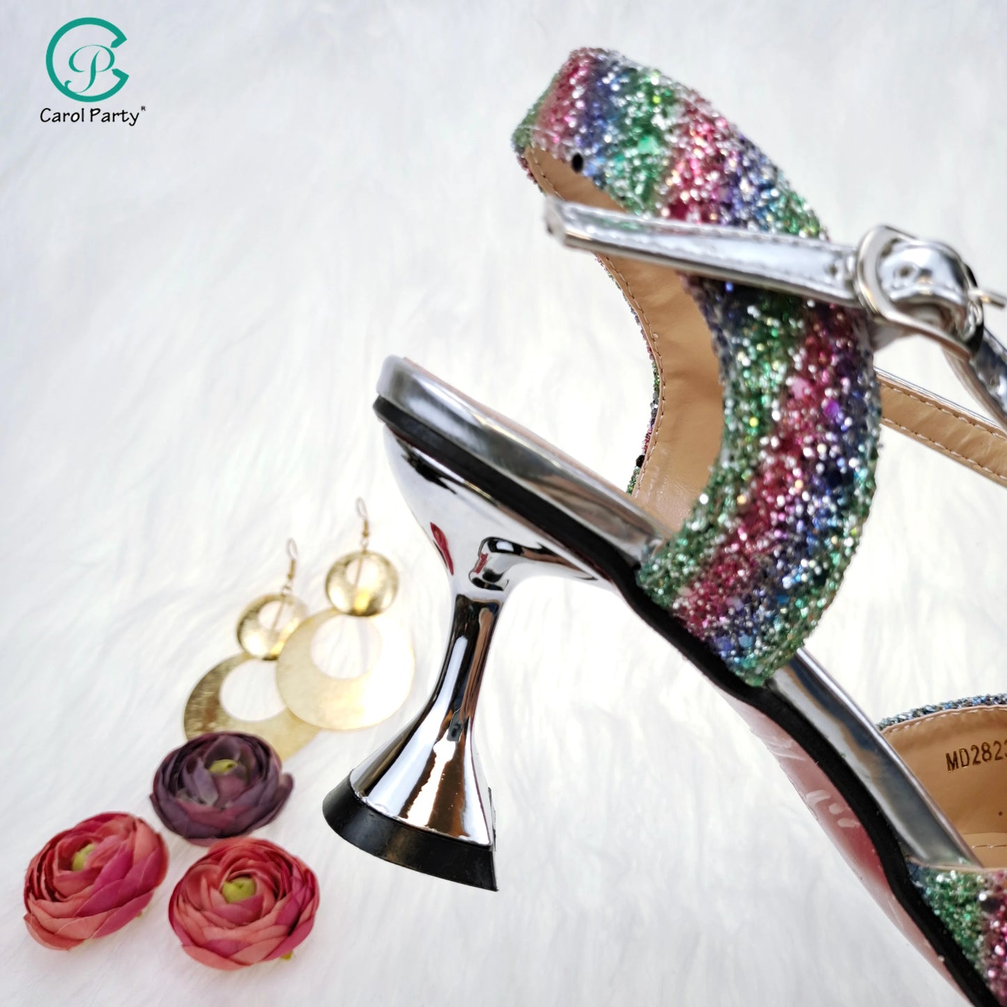 Elegant High Heels Flash and Diamond Butterfly Design