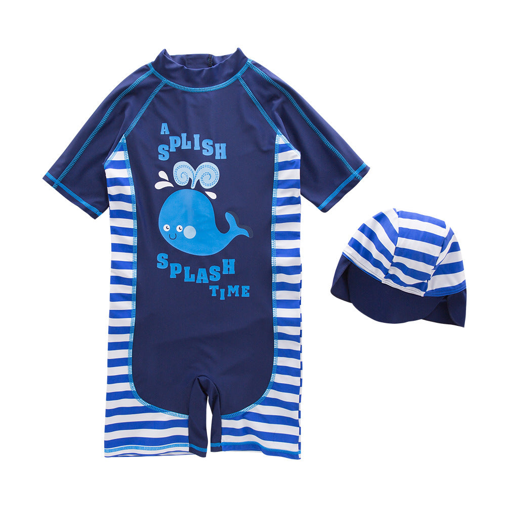 Cartoon Whale Style Children's Swimsuit