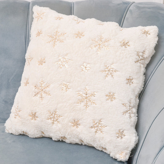 Snowflake and Star Pillow Cover