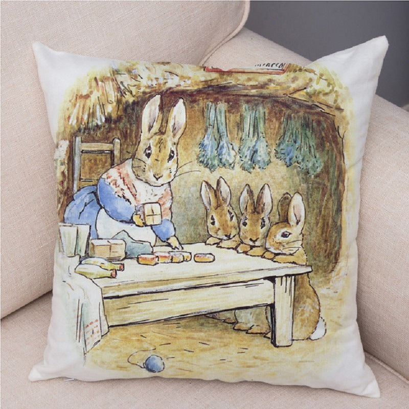 Rabbit Peach Skin Fabric Pillow Cover