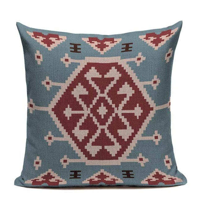 Shabby Chic Geometric Linen Pillowcase