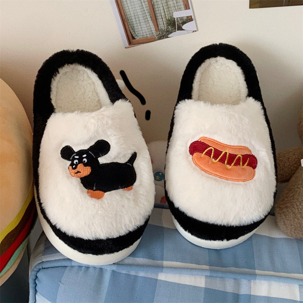 Women's Fleece-lined Thermal Cotton Slippers