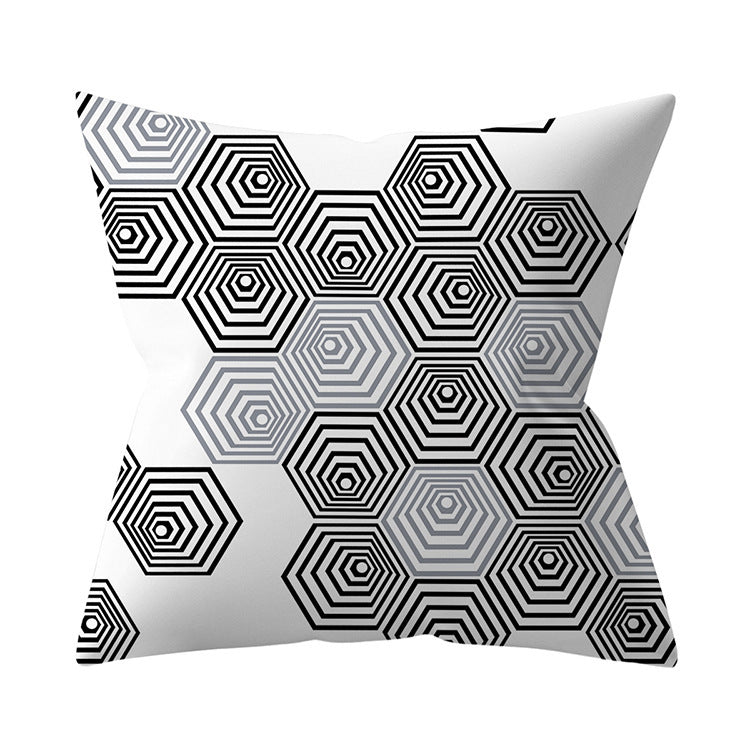 Gray Geometric Pillow Cover