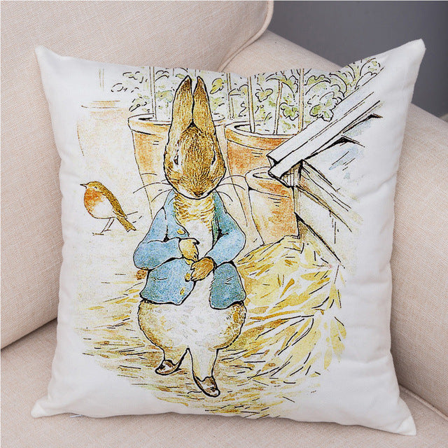 Rabbit Peach Skin Fabric Pillow Cover