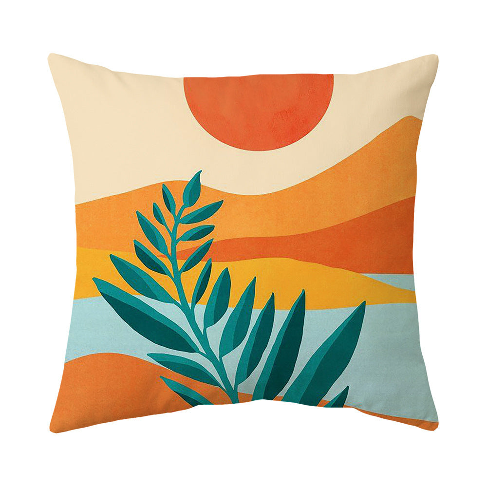 Bohemian Plant Print Sofa Pillow Cover