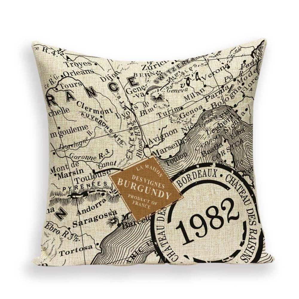 Retro Toss Pillowcase - World Map