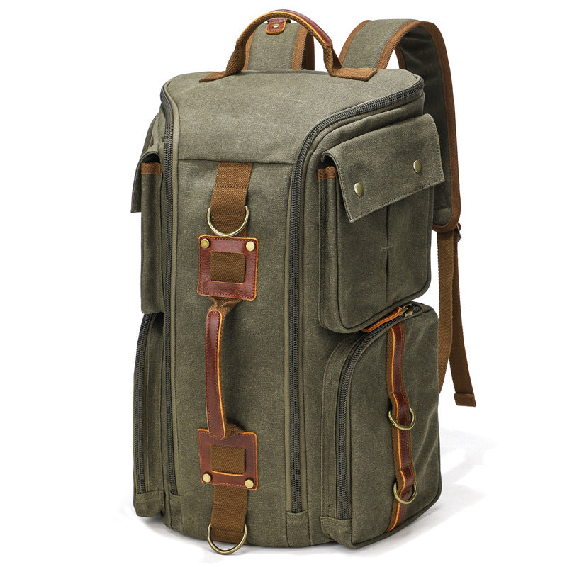 Men's Outdoor Leisure Waterproof Large Capacity Canvas Backpack