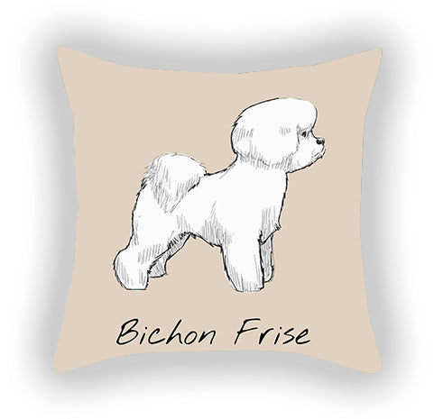 Doggies!  Printed Pillow Cover Short Plush - Cotton and Linen