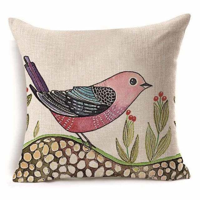 Cotton Branch with Pattern Pillow Cover