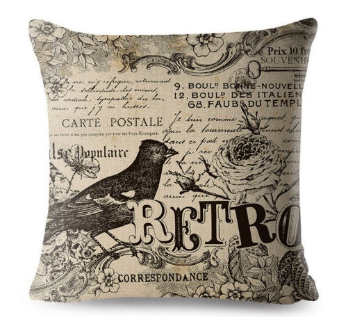 Antique Retro Look Pillow Cover