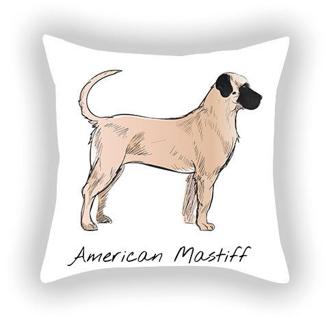 Doggies!  Printed Pillow Cover Short Plush - Cotton and Linen