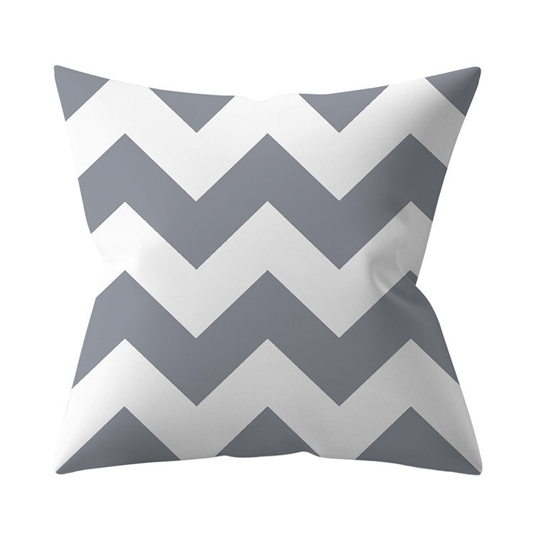 Gray Geometric Pillow Cover